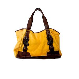 Katherine Kwei NY Yellow and Leather Purse